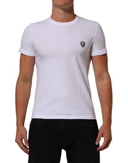 Dolce & Gabbana DG Italia Katoenen Tshirt Ronde Hals Wit
