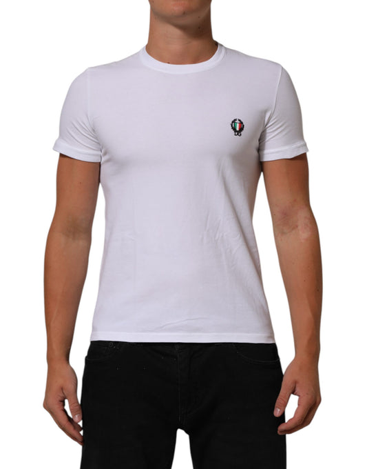 Dolce & Gabbana DG Italia Katoenen Tshirt Ronde Hals Wit