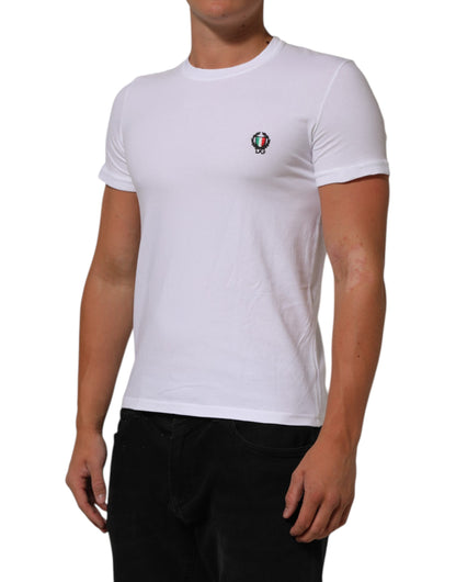 Dolce & Gabbana DG Italia Katoenen Tshirt Ronde Hals Wit