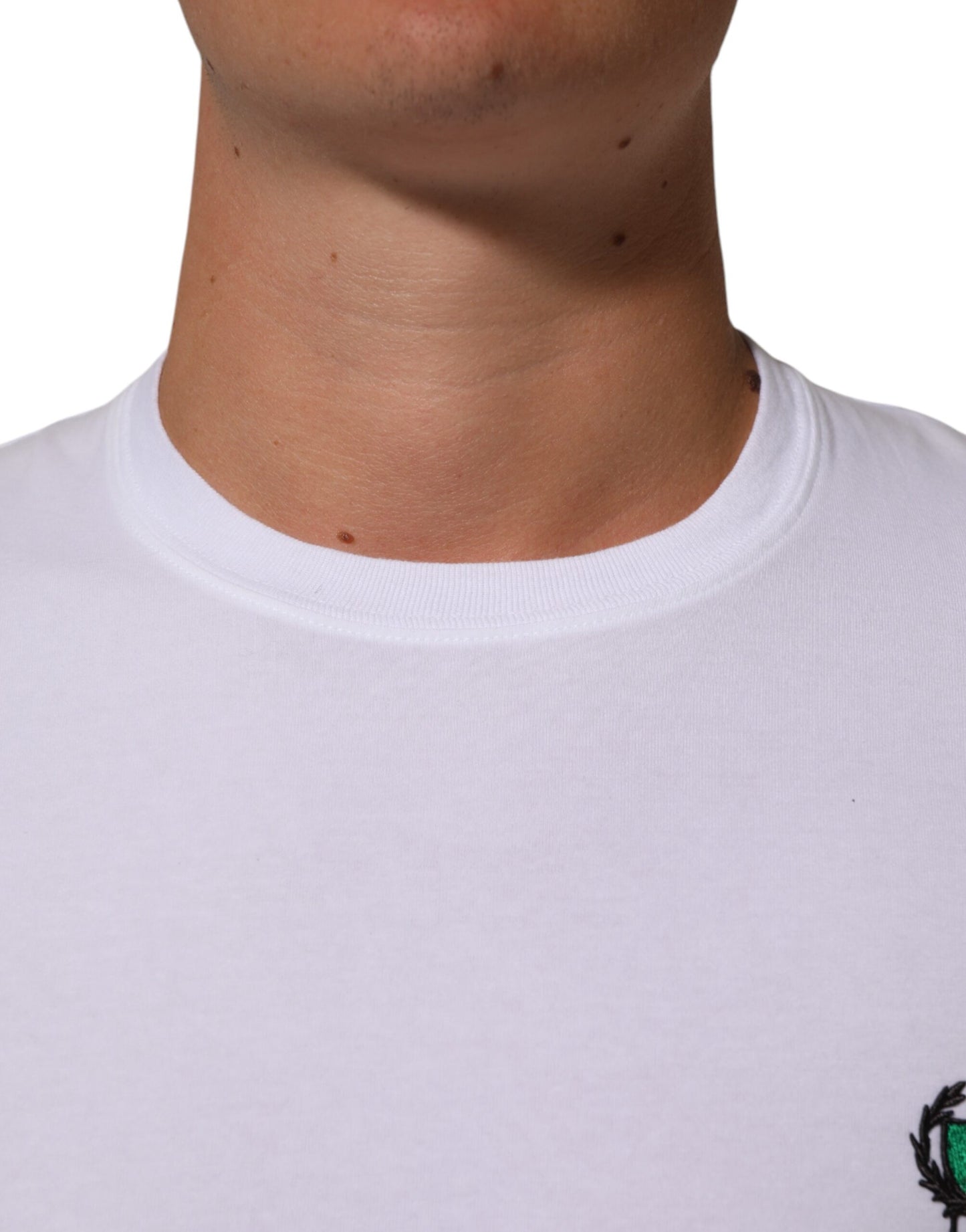 Dolce & Gabbana DG Italia Katoenen Tshirt Ronde Hals Wit