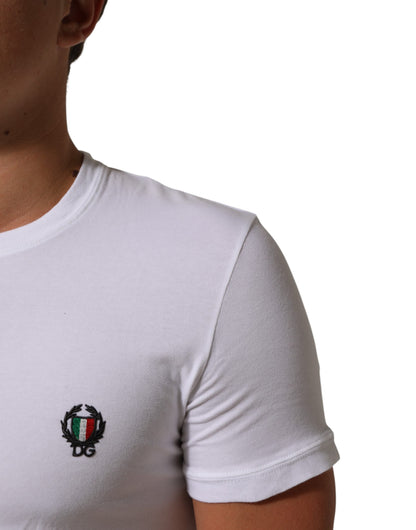 Dolce & Gabbana DG Italia Katoenen Tshirt Ronde Hals Wit