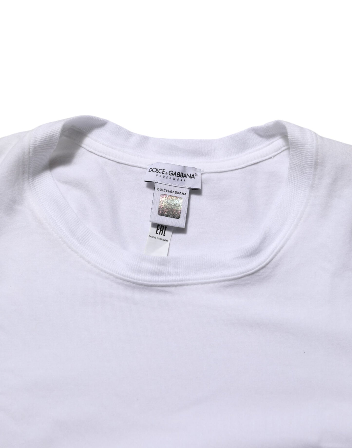 Dolce & Gabbana DG Italia Katoenen Tshirt Ronde Hals Wit