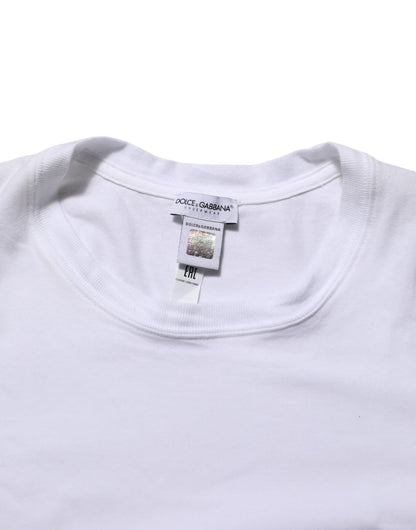 Dolce & Gabbana DG Italia Katoenen Tshirt Ronde Hals Wit