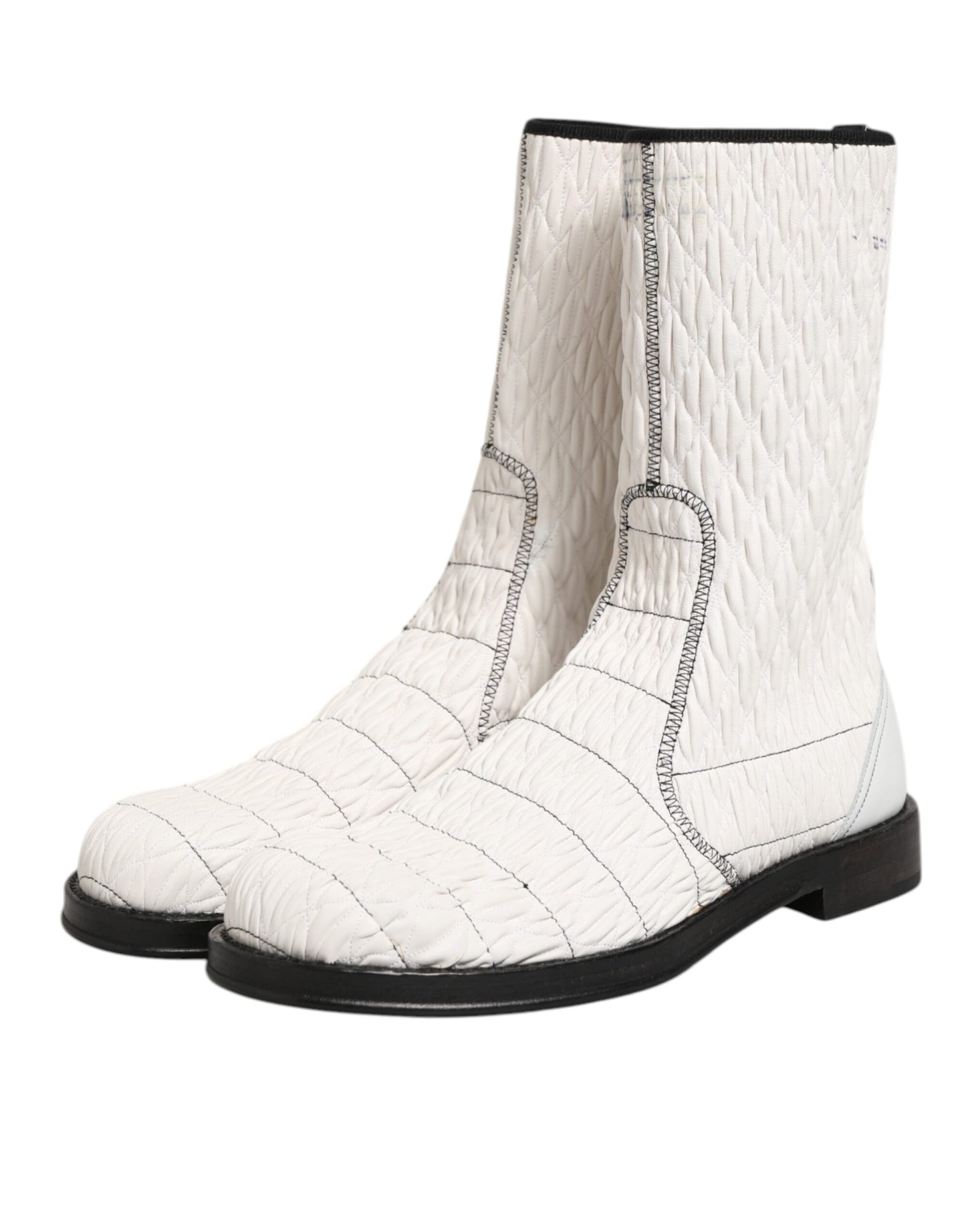 Dolce & Gabbana Mid Calf Boots Lambskin – Wit/Mid Calf