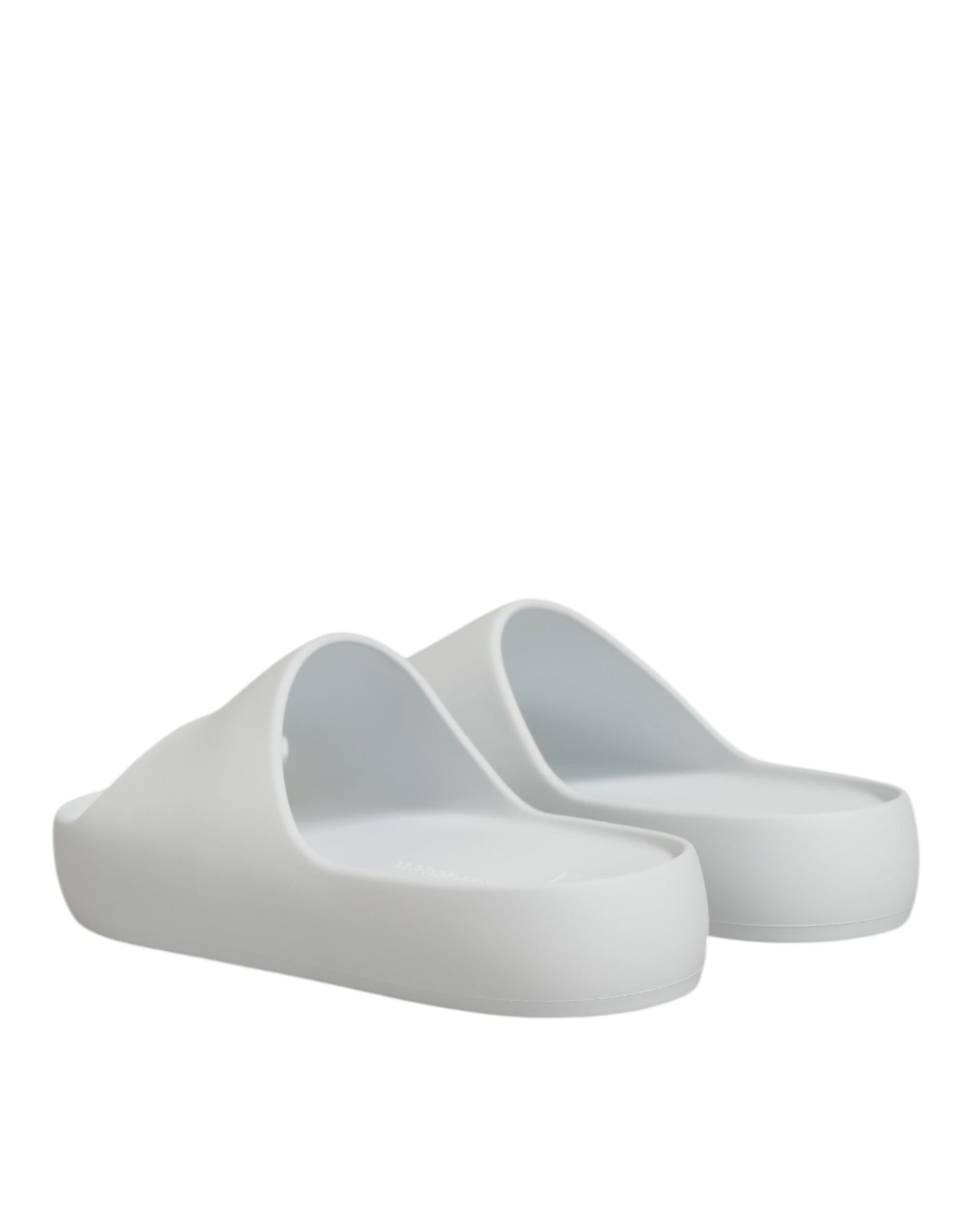 Dolce Gabbana Logo Slides Rubber Sandalen Wit Zwembad Luxe