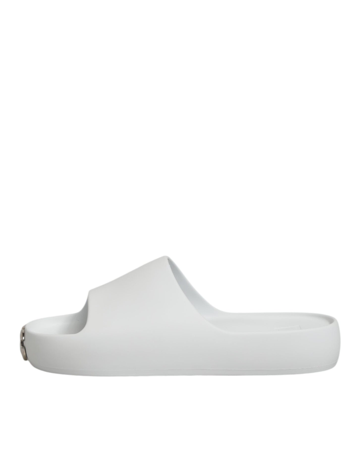 Dolce Gabbana Logo Slides Rubber Sandalen Wit Zwembad Luxe