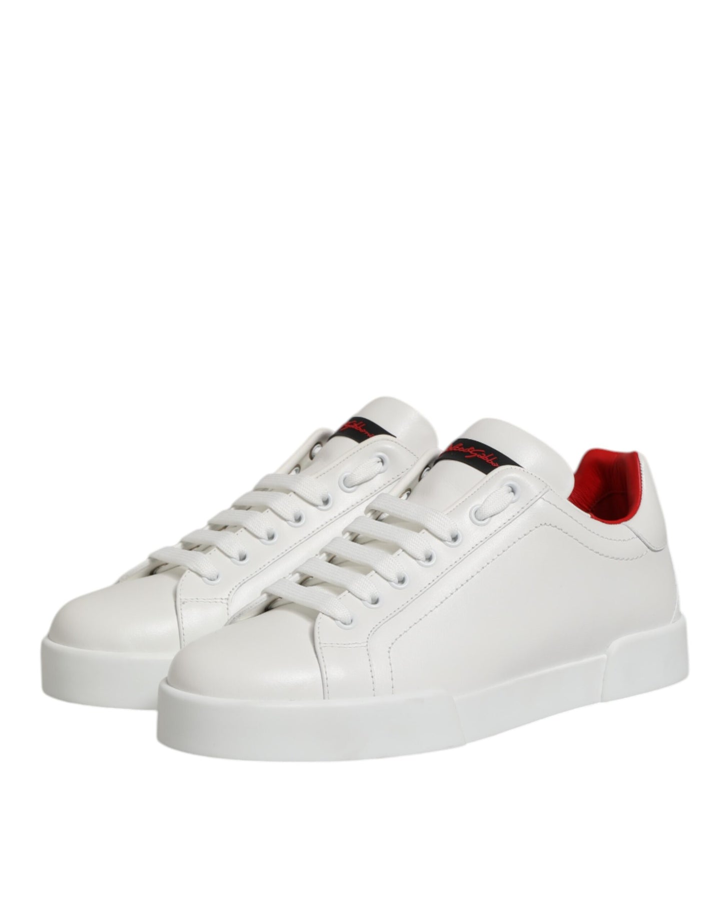 Dolce & Gabbana Witte Leren Sneakers Low Top Luxe Schoenen