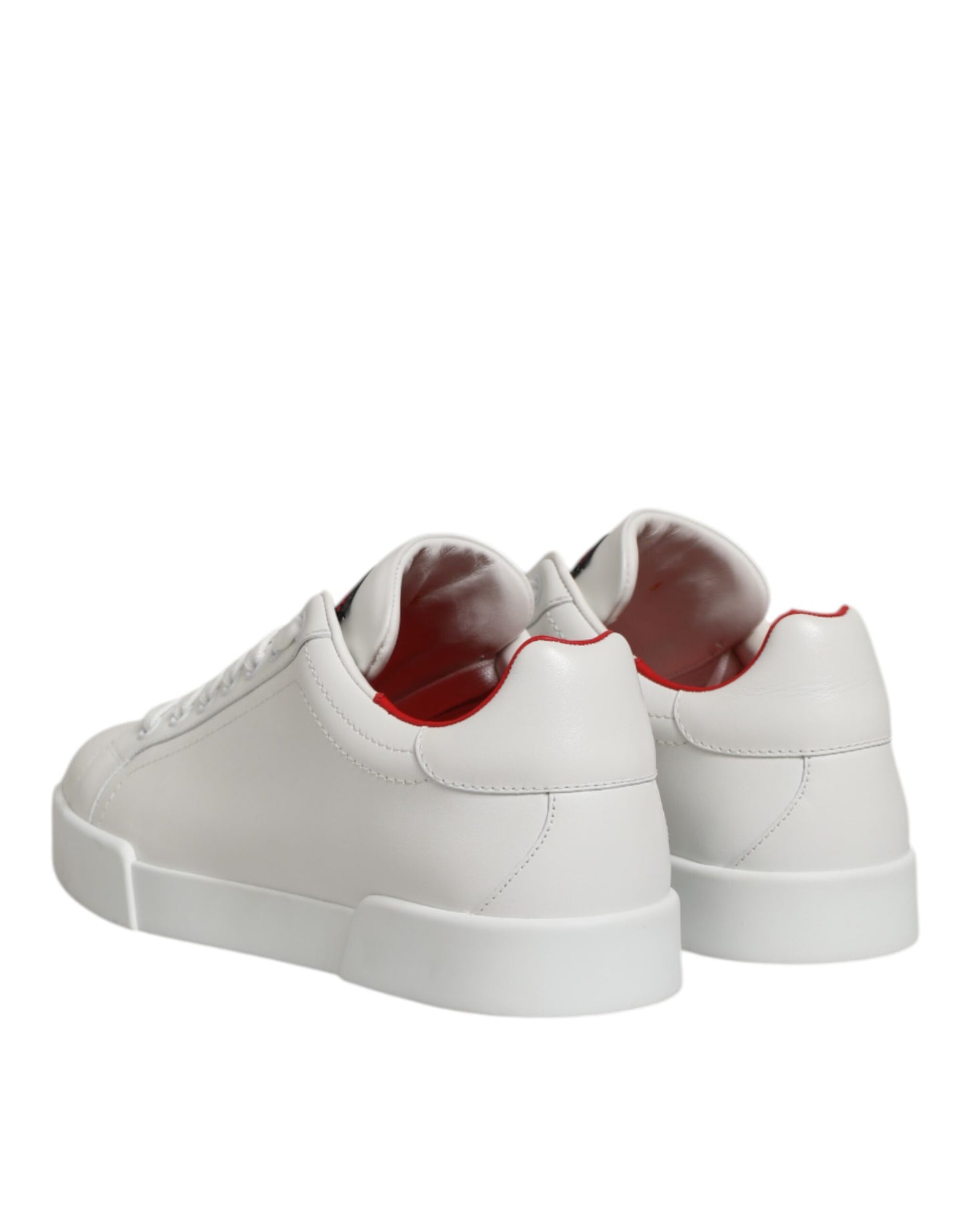 Dolce & Gabbana Witte Leren Sneakers Low Top Luxe Schoenen