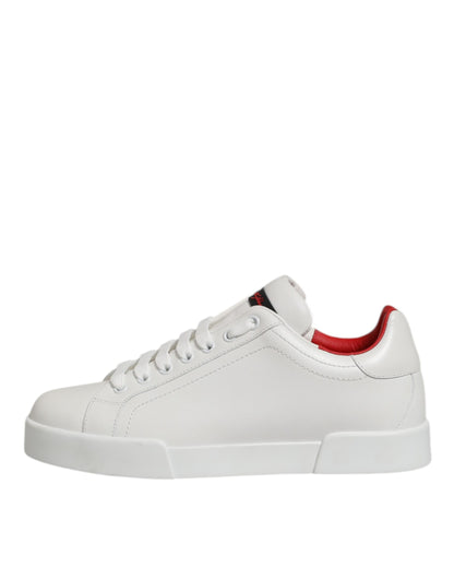 Dolce & Gabbana Witte Leren Sneakers Low Top Luxe Schoenen