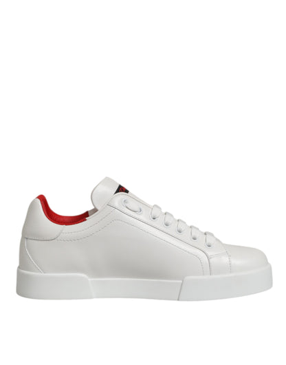 Dolce & Gabbana Witte Leren Sneakers Low Top Luxe Schoenen