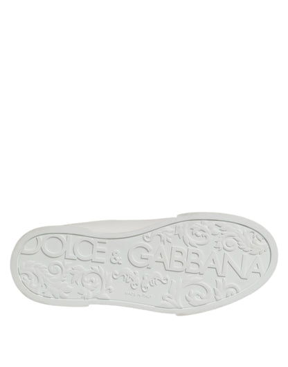 Dolce & Gabbana Witte Leren Sneakers Low Top Luxe Schoenen