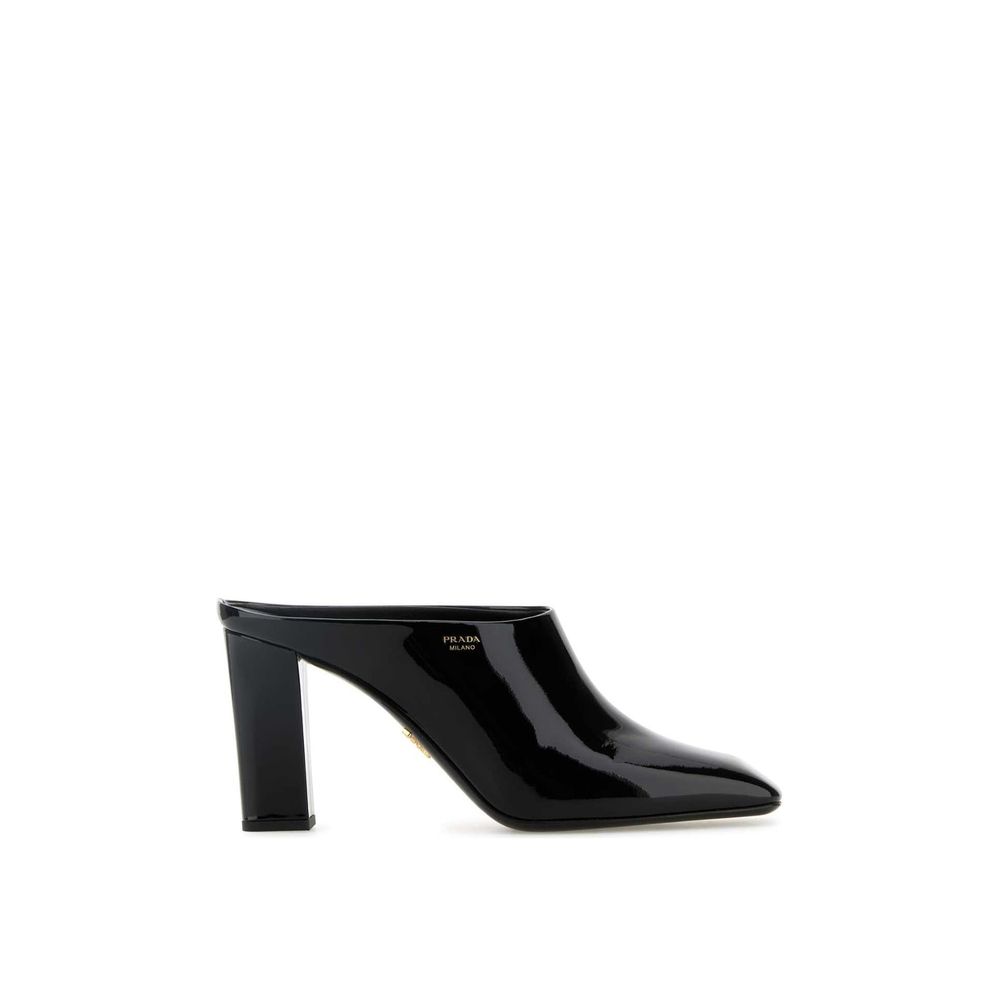 Prada Leder Mules Patent Effect Luxe Open Achterzijde 85mm