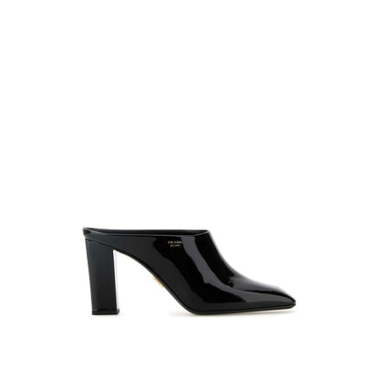 Prada Leder Mules Patent Effect Luxe Open Achterzijde 85mm