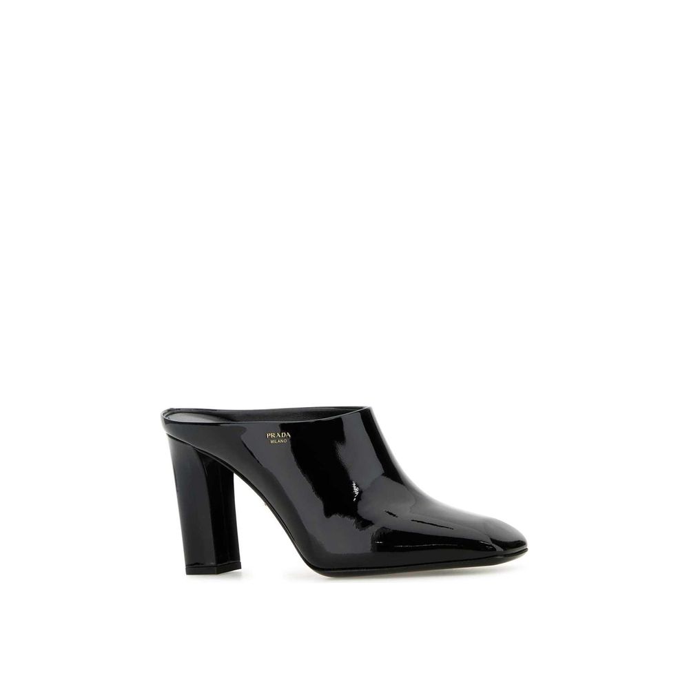 Prada Leder Mules Patent Effect Luxe Open Achterzijde 85mm