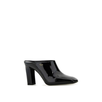 Prada Leder Mules Patent Effect Luxe Open Achterzijde 85mm