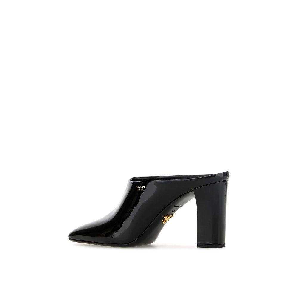 Prada Leder Mules Patent Effect Luxe Open Achterzijde 85mm