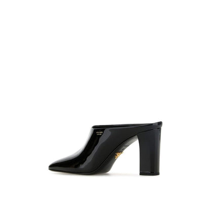 Prada Leder Mules Patent Effect Luxe Open Achterzijde 85mm
