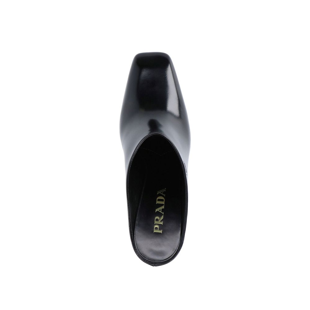 Prada Leder Mules Patent Effect Luxe Open Achterzijde 85mm