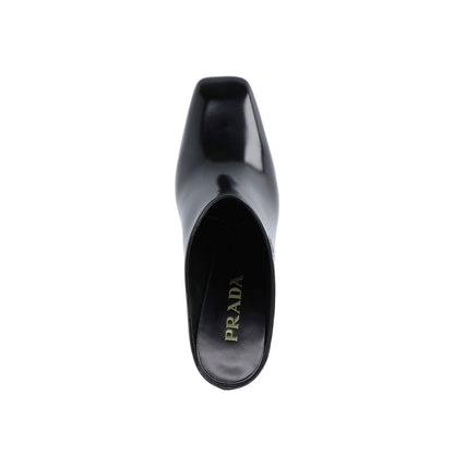 Prada Leder Mules Patent Effect Luxe Open Achterzijde 85mm