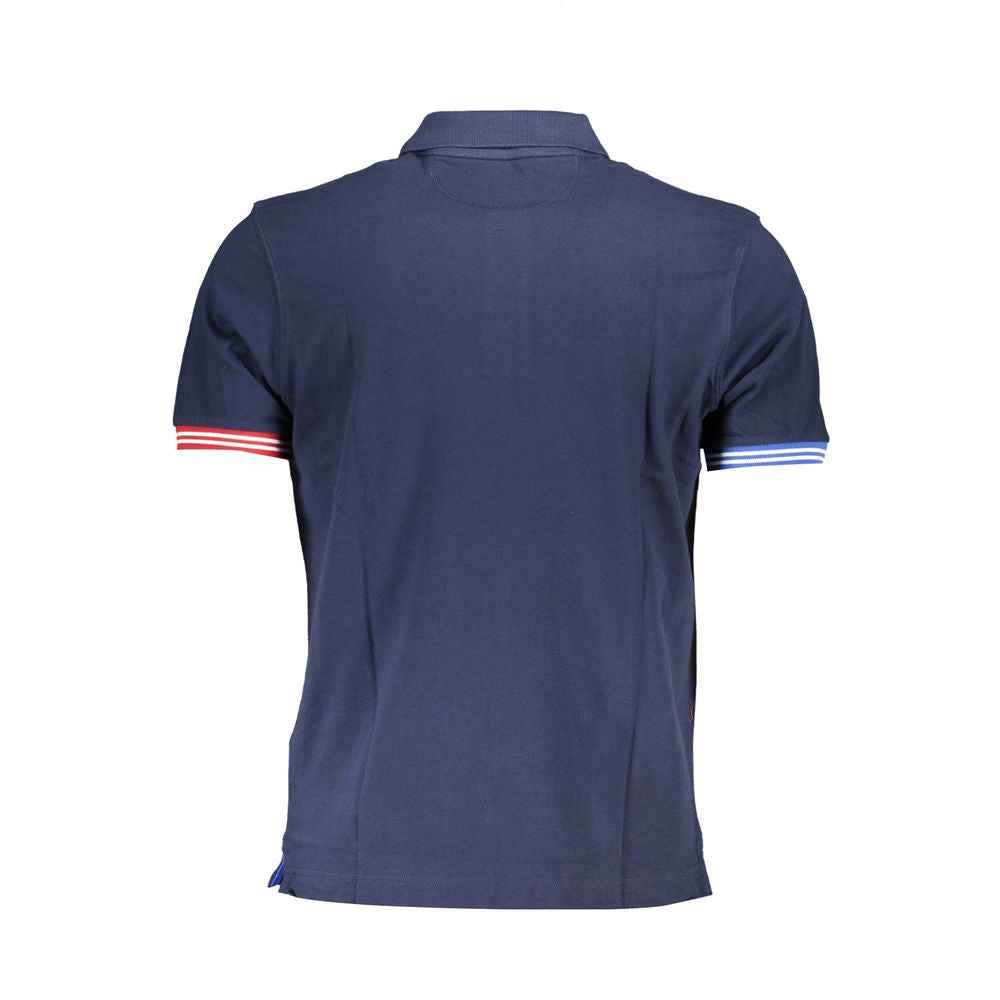 La Martina Blue Cotton Polo Shirt