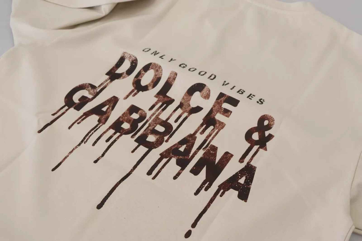 Dolce And Gabbana Ronde Hals T Shirt Ivoor Katoen Nylon