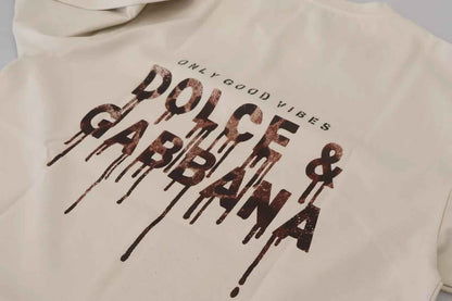 Dolce And Gabbana Ronde Hals T Shirt Ivoor Katoen Nylon