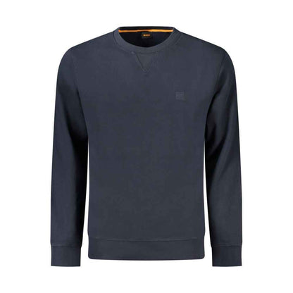 Hugo Boss Blauwe Katoenen Sweatshirt Geborduurd Logo – Blauw
