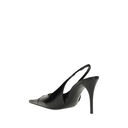 Saint Laurent Babylone Pumps Leer Elastische Slingback Zwart