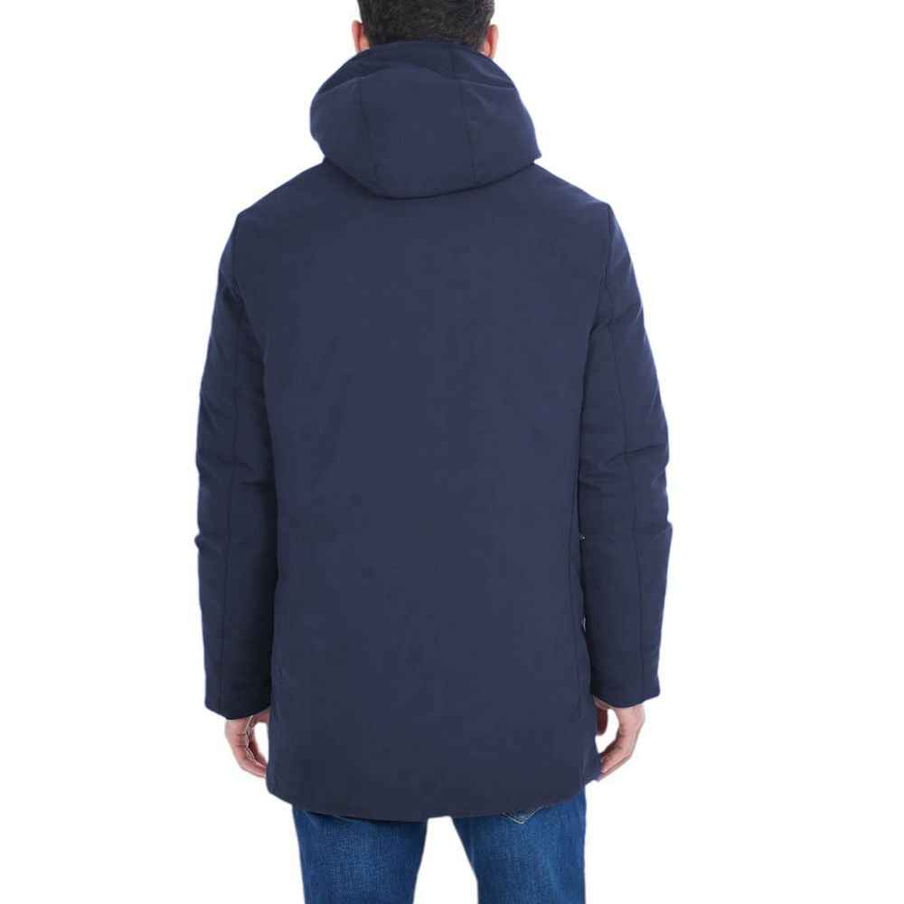 Yes Zee Blue Nylon Jackets & Coat