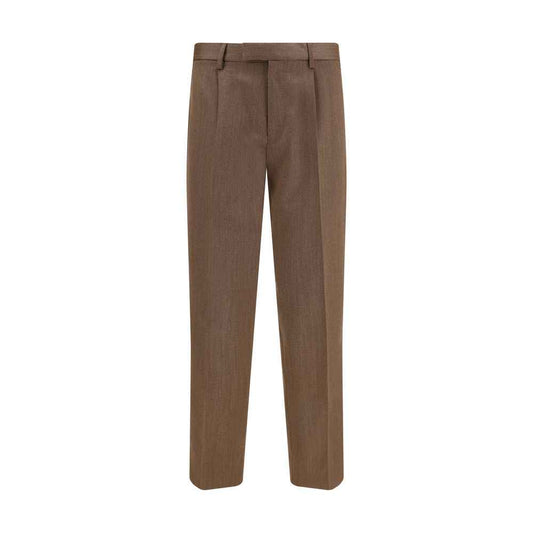 Zegna Tailored Broeken Van Wol Bruin Luxe Op Maat Prestige