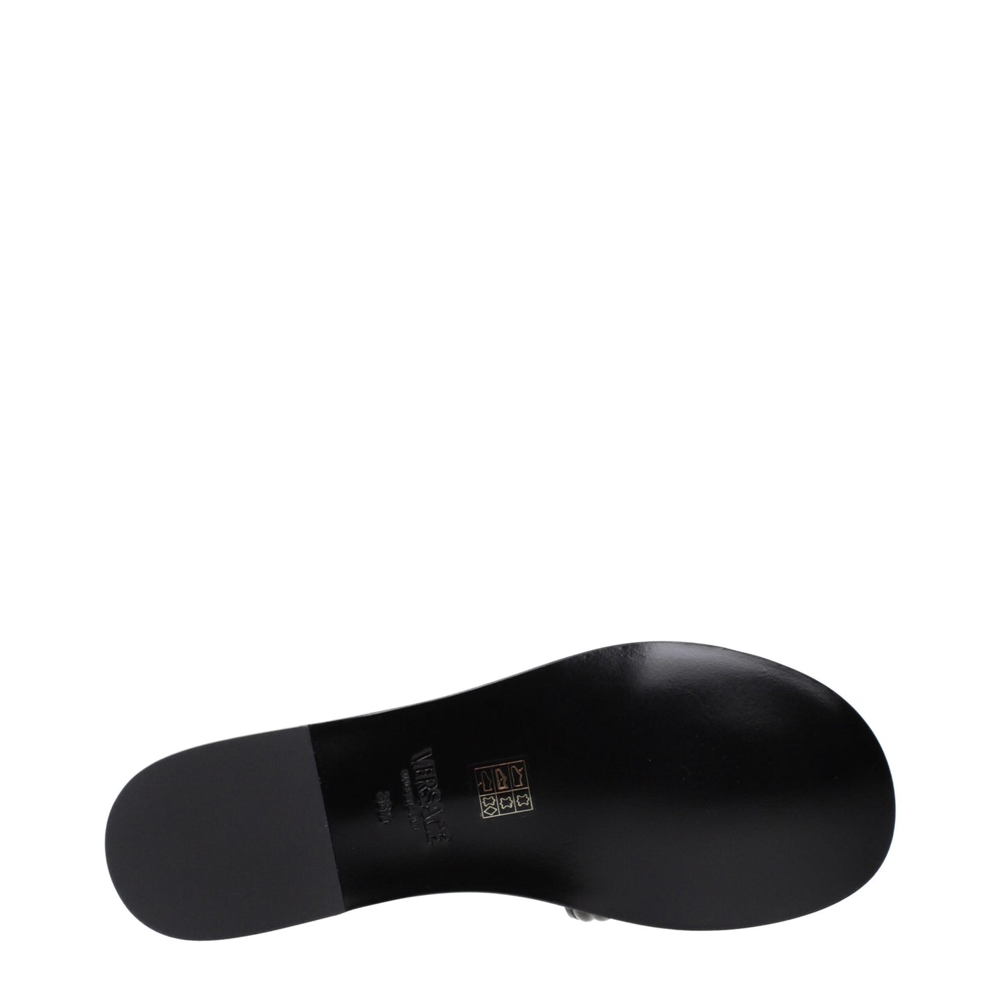 Versace F84877 Patent Leer Slippers Exclusieve Luxe – Zwart