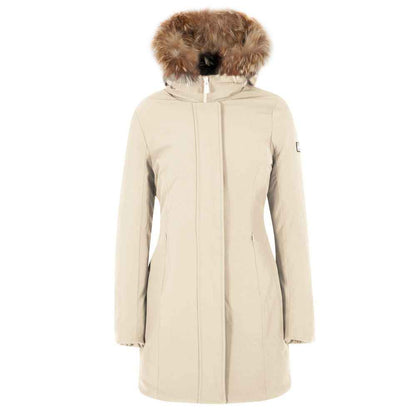 Yes Zee White Nylon Jackets & Coat