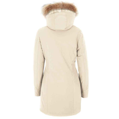 Yes Zee White Nylon Jackets & Coat