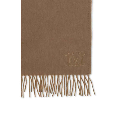 Max Mara Camel Sjaal Kasjmier Met Monogram Stippling