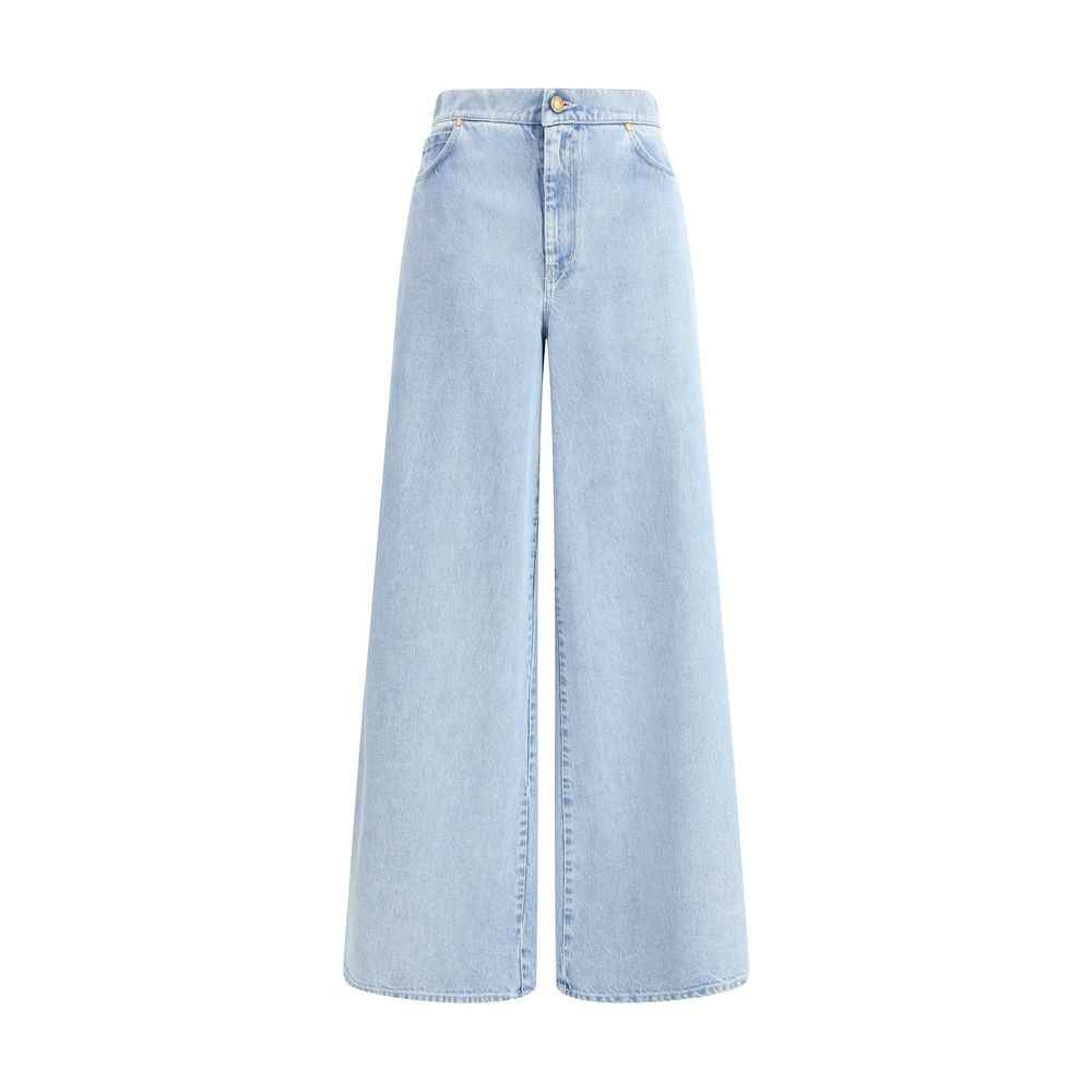 Max Mara Affari Jeans Denim Wijde Pijpen Donker Blauw