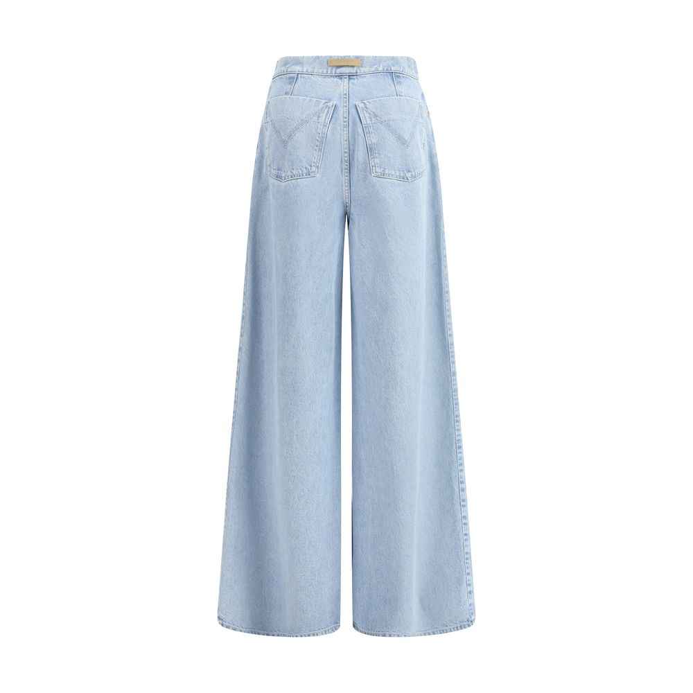 Max Mara Affari Jeans Denim Wijde Pijpen Donker Blauw