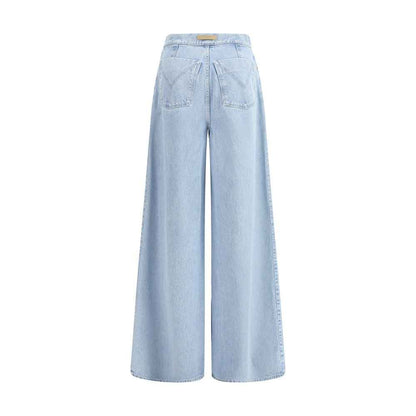 Max Mara Affari Jeans Denim Wijde Pijpen Donker Blauw
