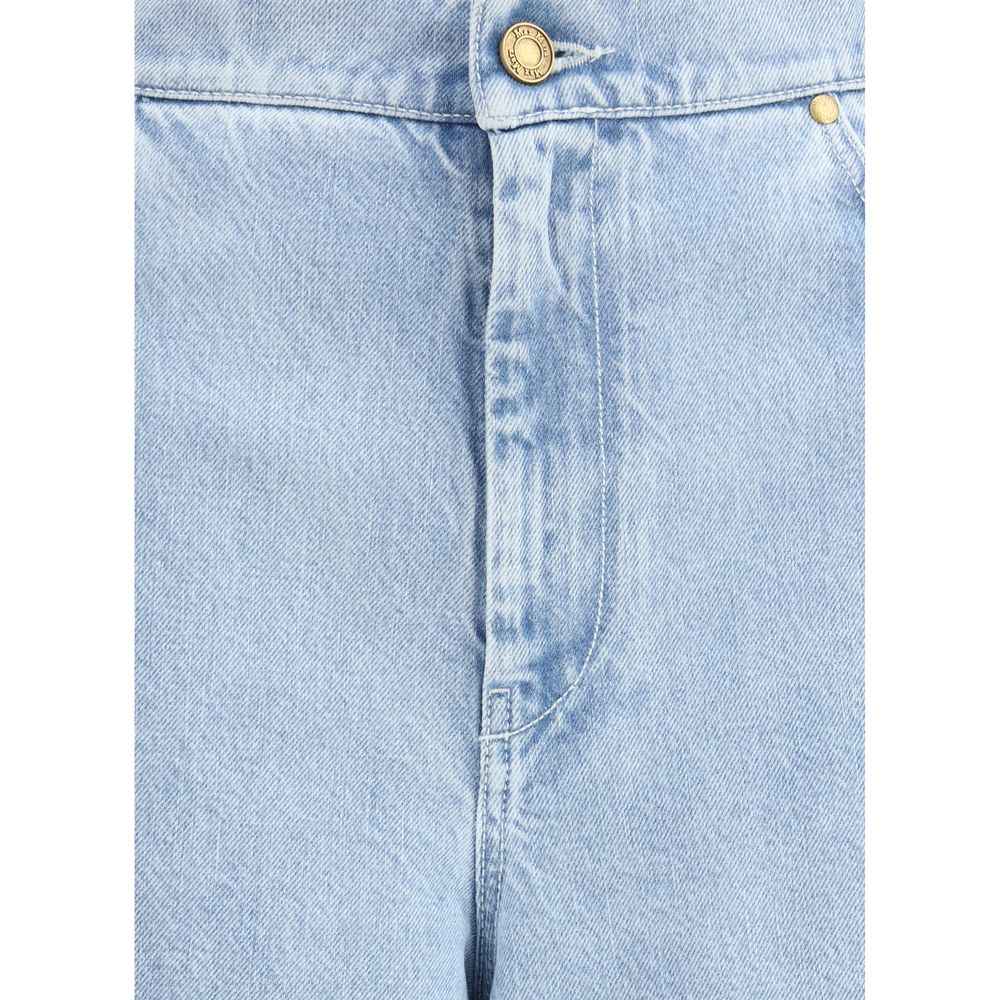 Max Mara Affari Jeans Denim Wijde Pijpen Donker Blauw
