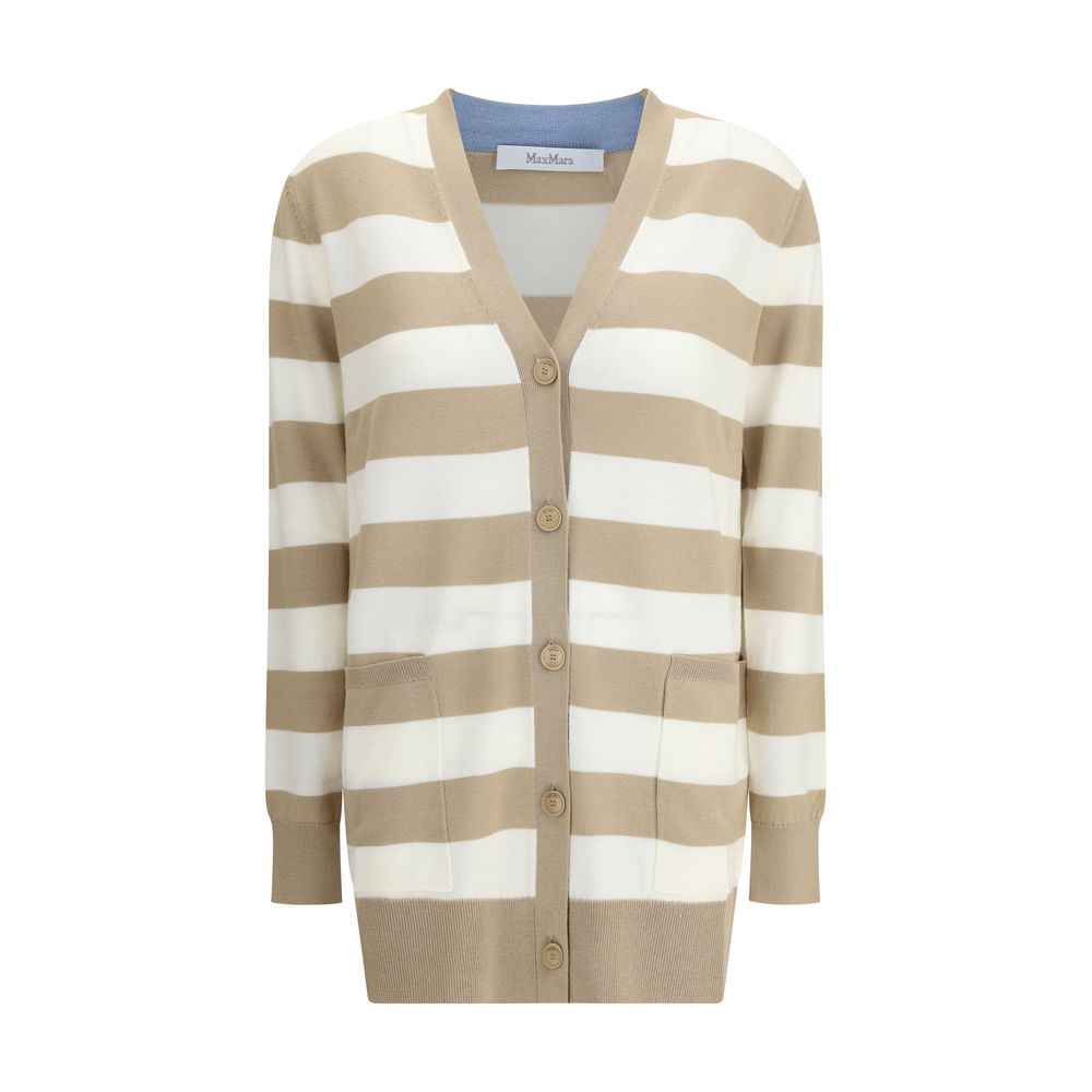 Max Mara Fiemme Cardigan Zuivere Wol Cardigan Natuur