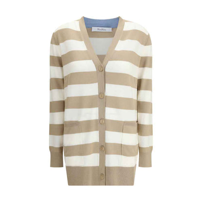 Max Mara Fiemme Cardigan Zuivere Wol Cardigan Natuur