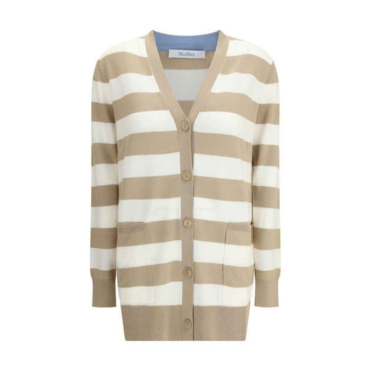 Max Mara Fiemme Cardigan Zuivere Wol Cardigan Natuur