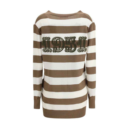 Max Mara Fiemme Cardigan Zuivere Wol Gestreept Patroon