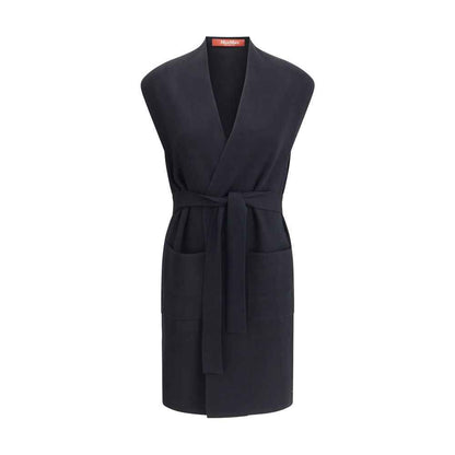 Max Mara Abete Lange Vest Beige Elegante Silhouet Luxe