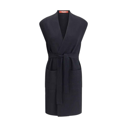 Max Mara Abete Lange Vest Beige Elegante Silhouet Luxe