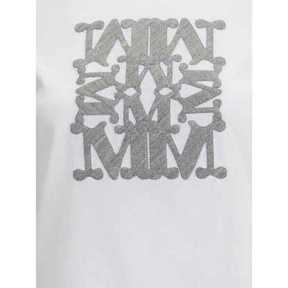 Max Mara Geborduurd Monogram T Shirt van Katoen Jersey