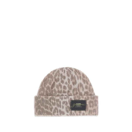 Ganni Leopard Gebreide Muts – Leopard OneSize Klassiek