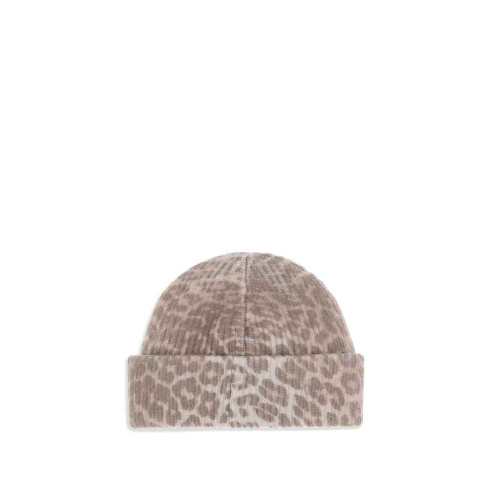 Ganni Leopard Gebreide Muts – Leopard OneSize Klassiek