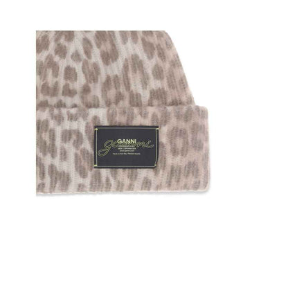 Ganni Leopard Gebreide Muts – Leopard OneSize Klassiek